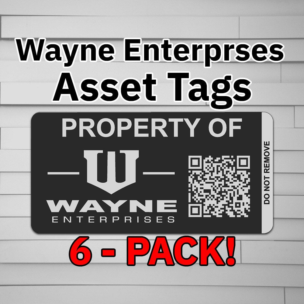 Wayne Enterprises Asset Tags Sticker