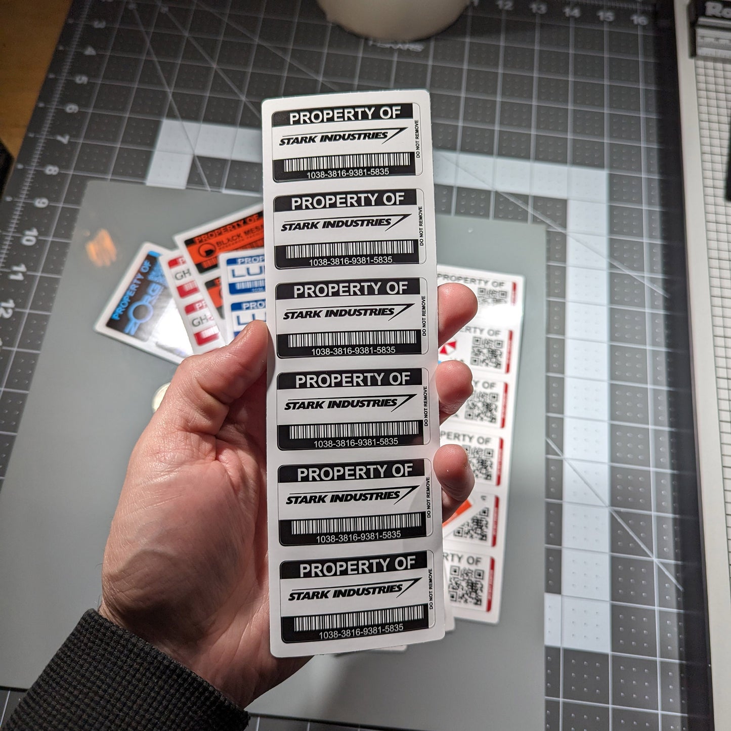 Stark Industries Asset Tags Sticker