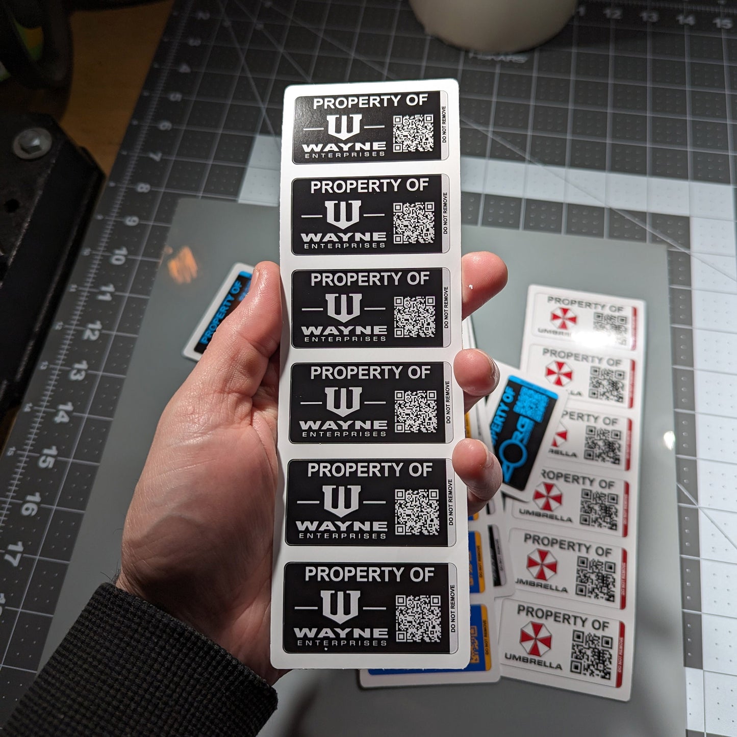 Wayne Enterprises Asset Tags Sticker