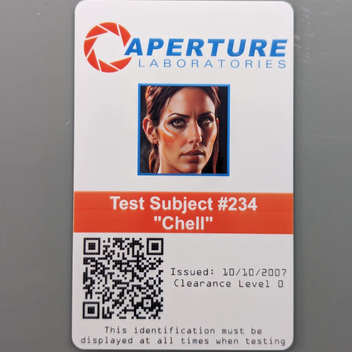 Aperture Laboratories ID Card