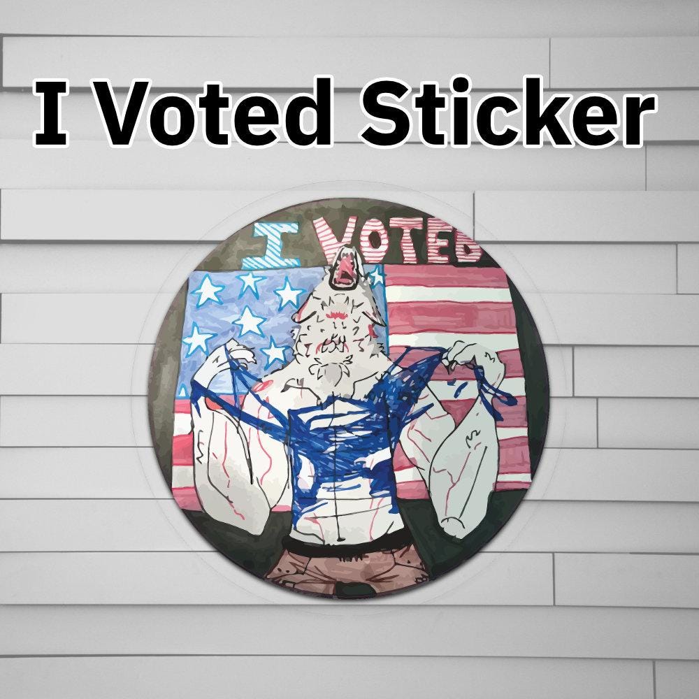I Voted - Wearwolf Funny Sticker