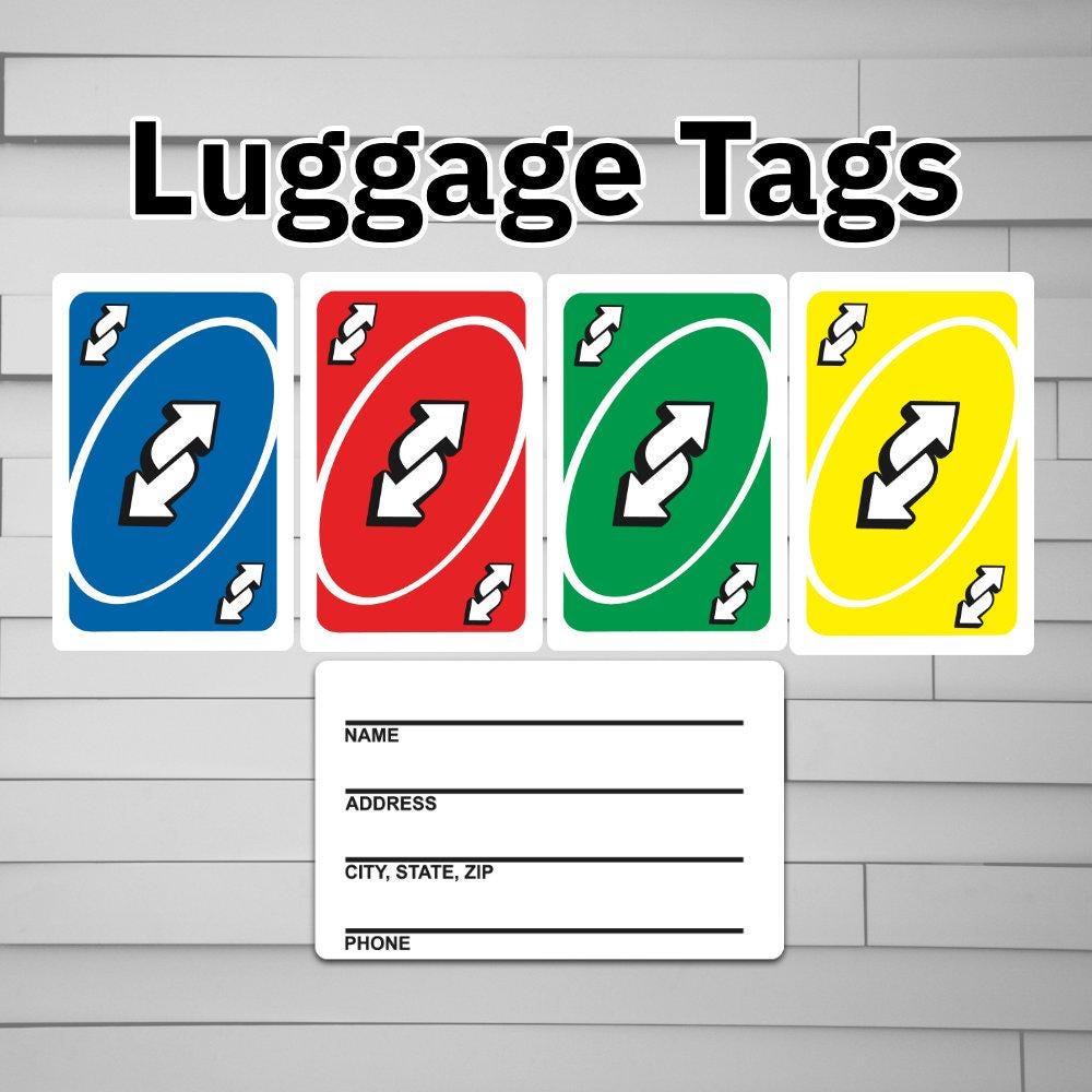 UNO Reverse Card Luggage Tag