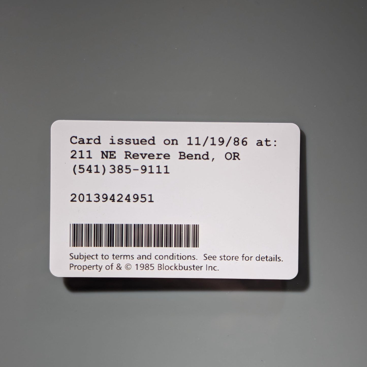 Blockbuster Video Membership Card
