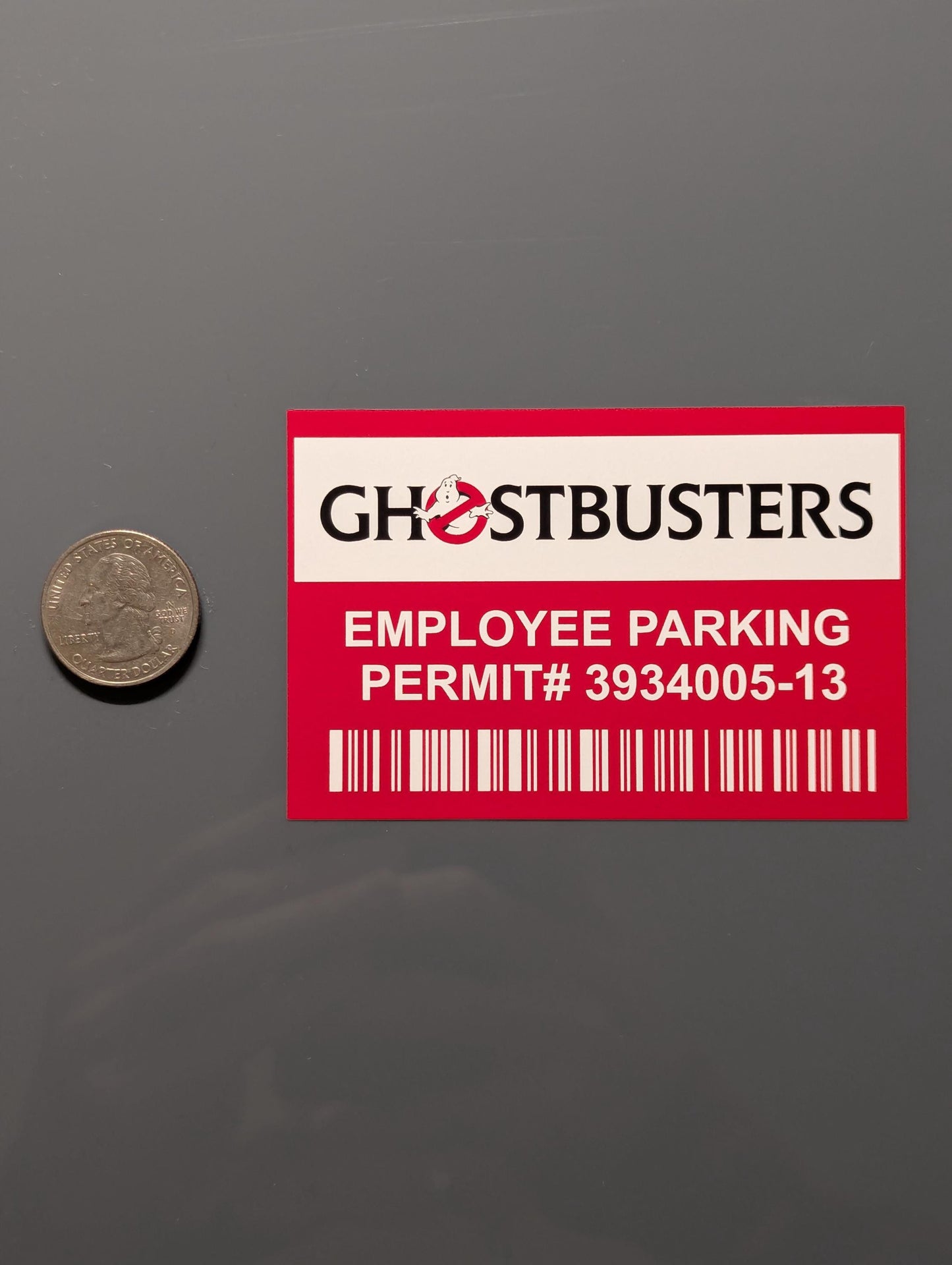 Ghostbusters Employee Parking Permit Sticker