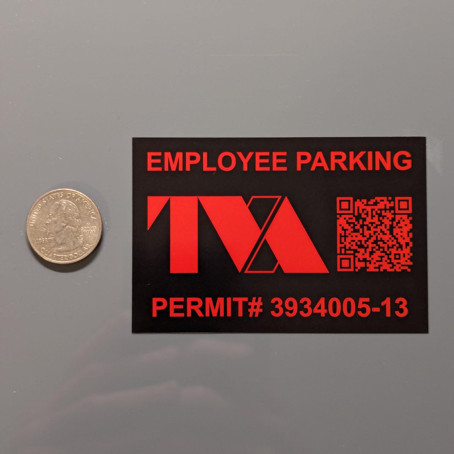 Time Variance Authority TVA Employee Parking Permit Sticker