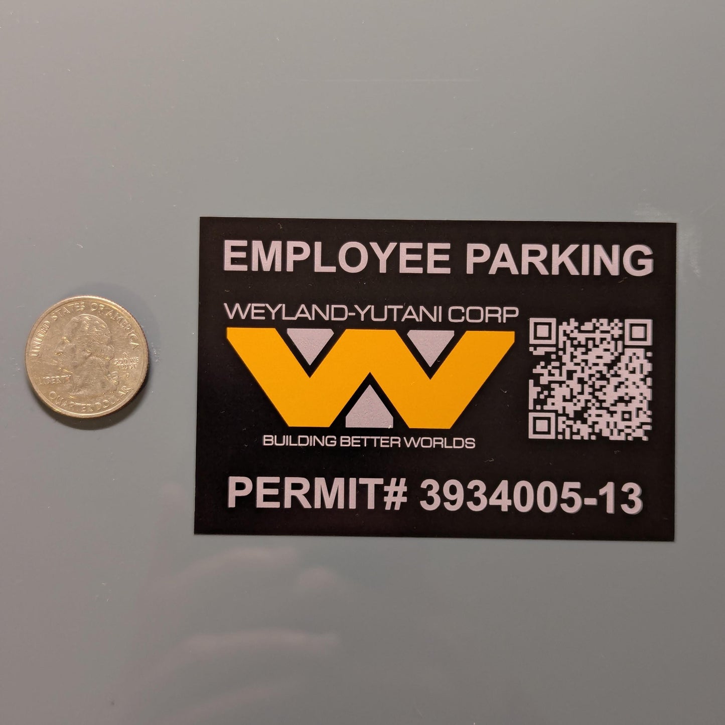 Weyland-Yutani Corp Employee Parking Permit Sticker