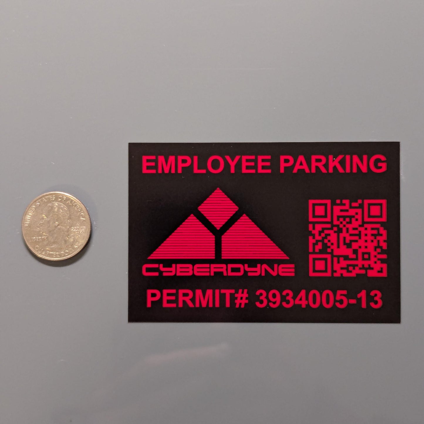 Cyberdyne Skynet Employee Parking Permit Sticker