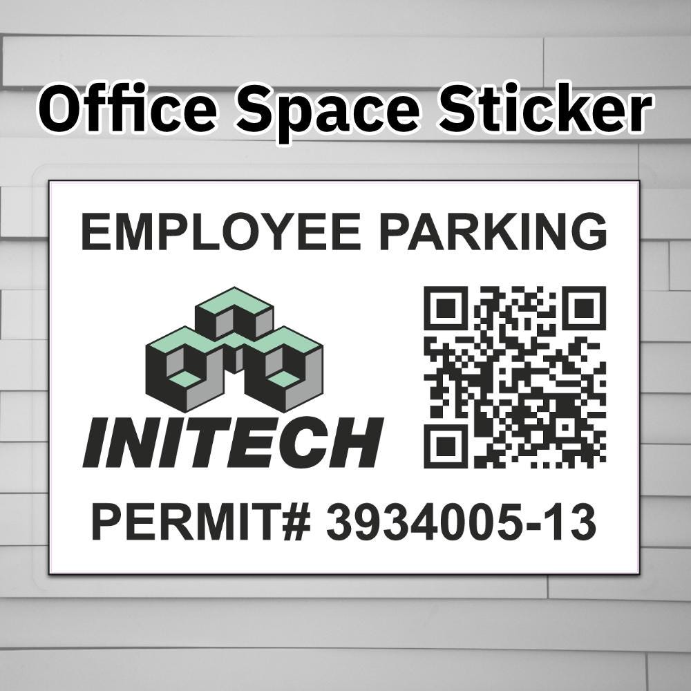 Initech Employee Parking Permit Sticker