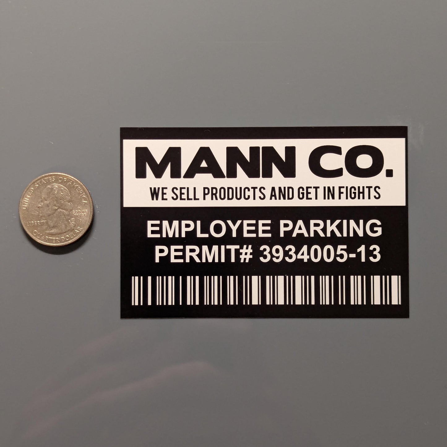 TF2 Mann Co. Employee Parking Permit Sticker