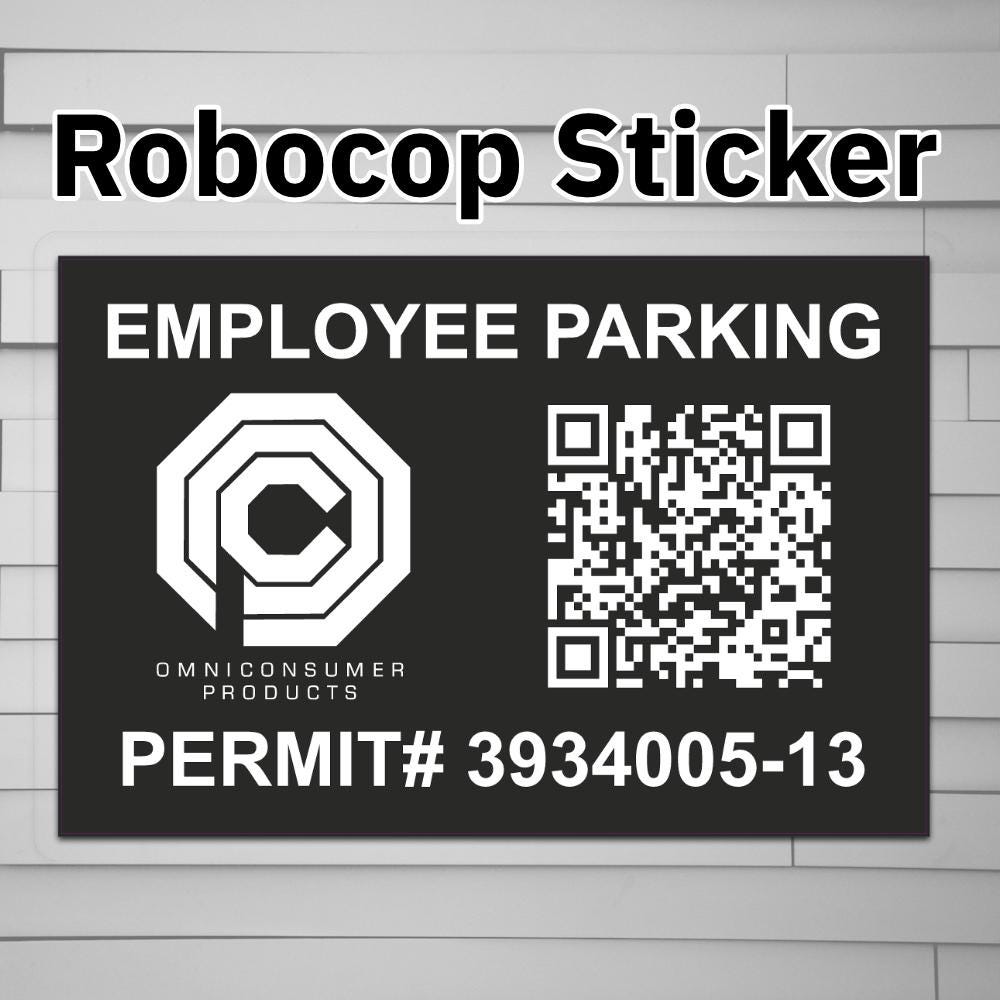 Omni Consumer Products Employee Parking Permit Sticker