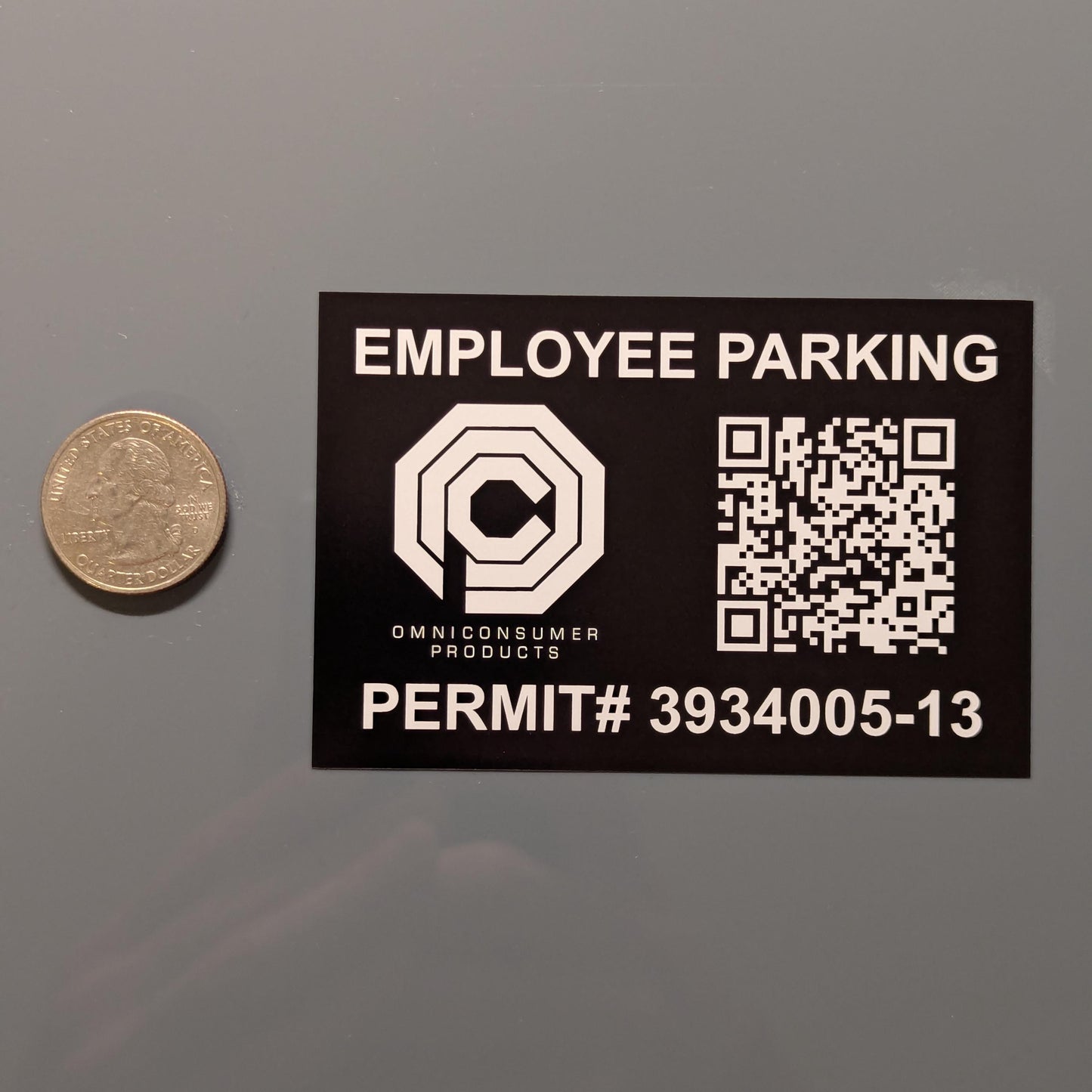 Omni Consumer Products Employee Parking Permit Sticker