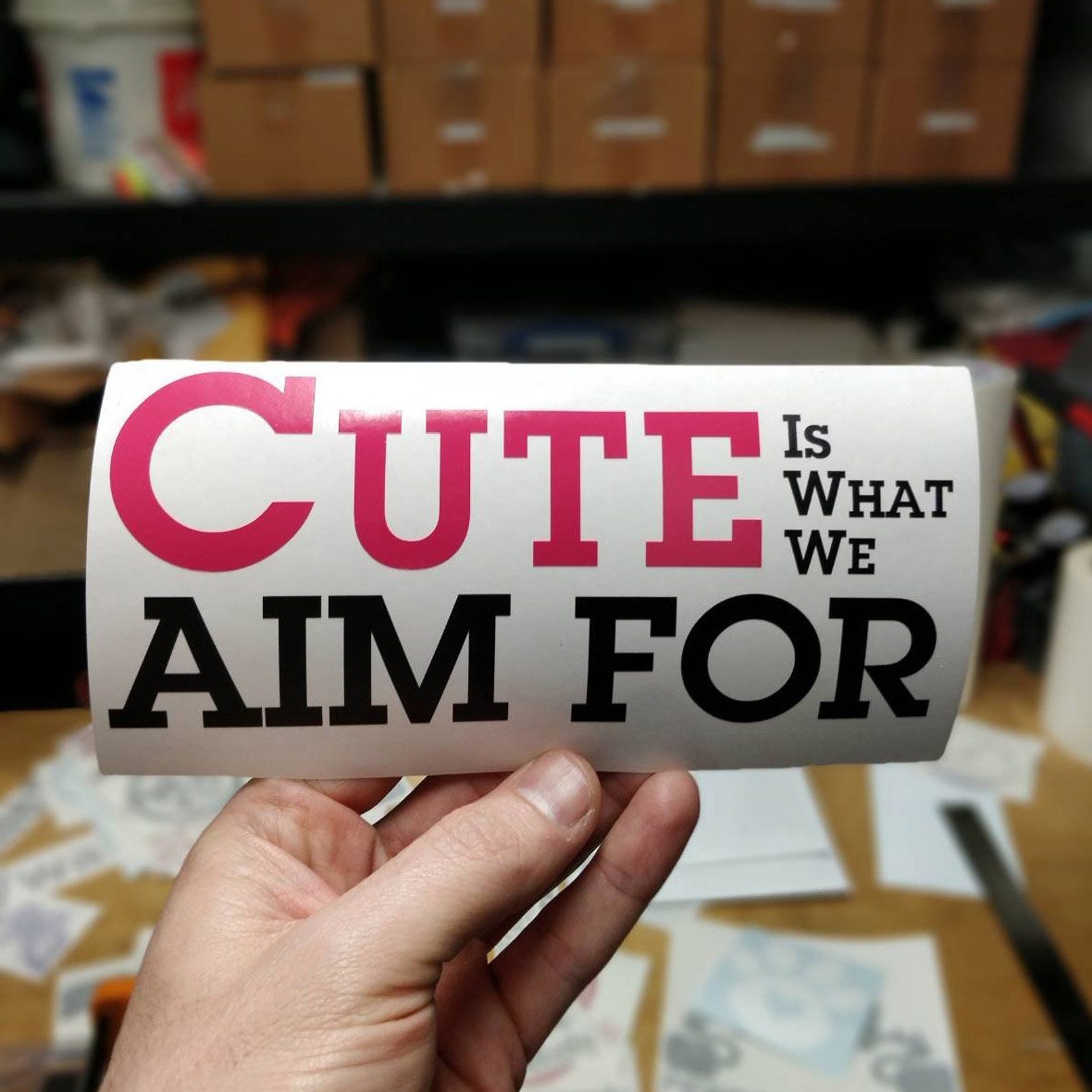Cute is What We Aim For Decal Sticker