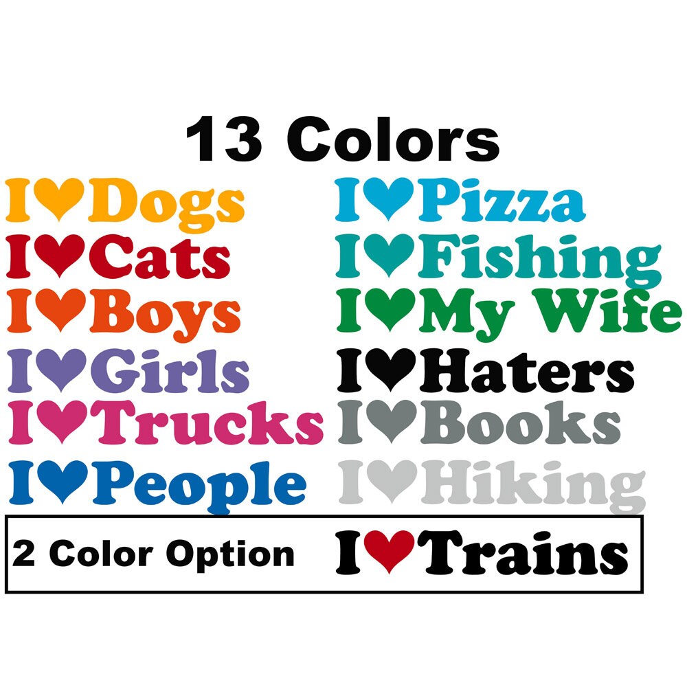 I Heart _____ Decal Sticker