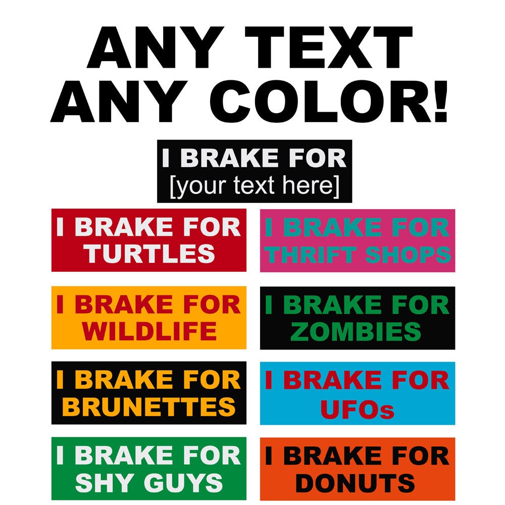 I Brake For ______ Bumper Sticker
