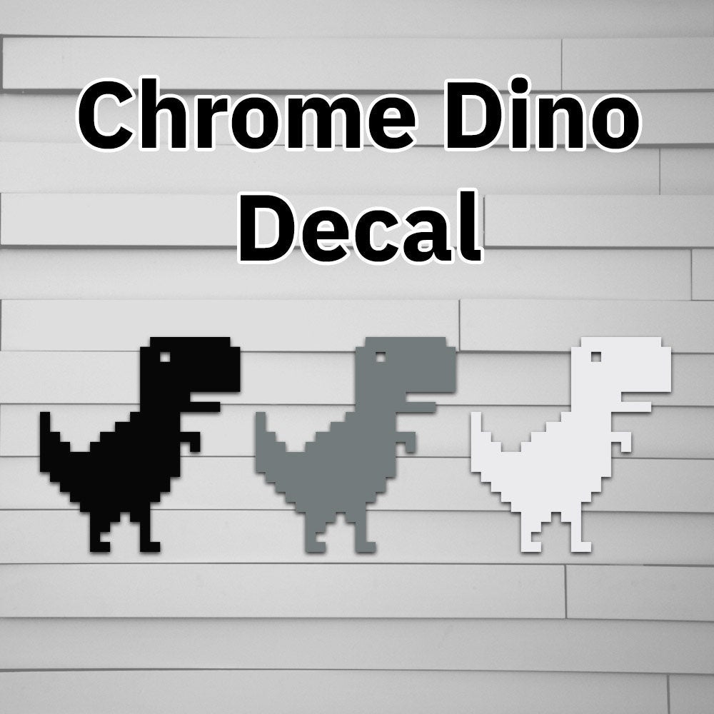 Chrome Dino Decal Sticker