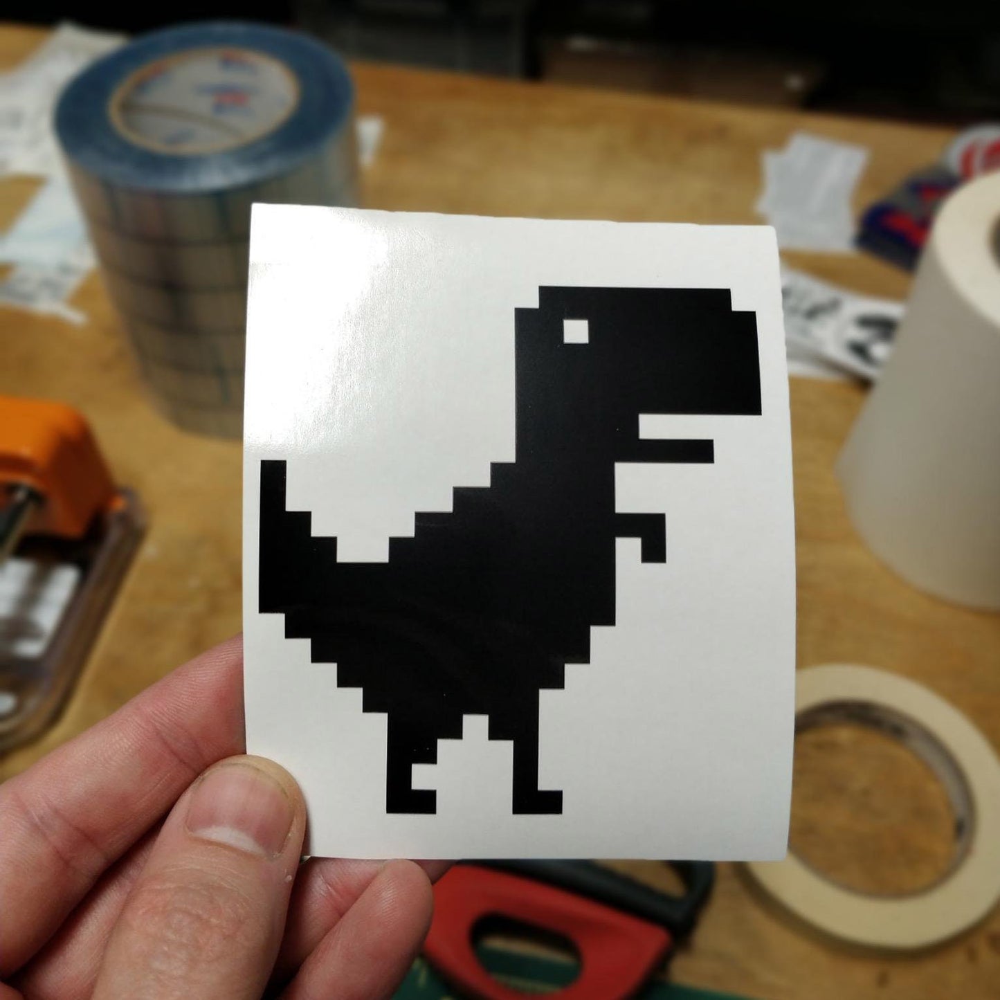 Chrome Dino Decal Sticker