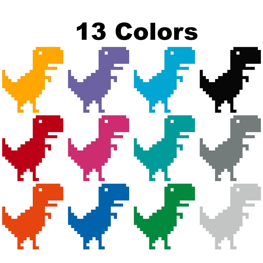 Chrome Dino Decal Sticker