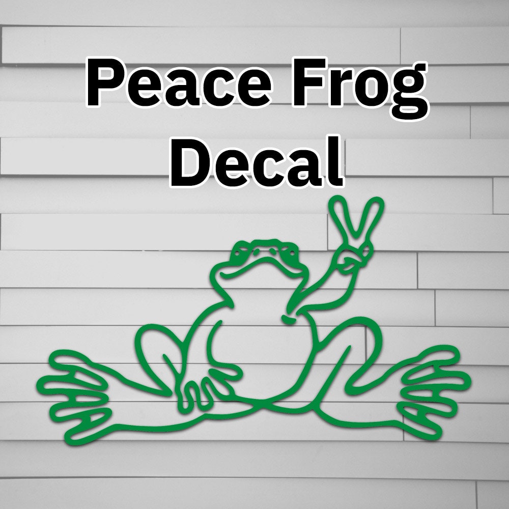 Hippie Peace Frog Decal Sticker
