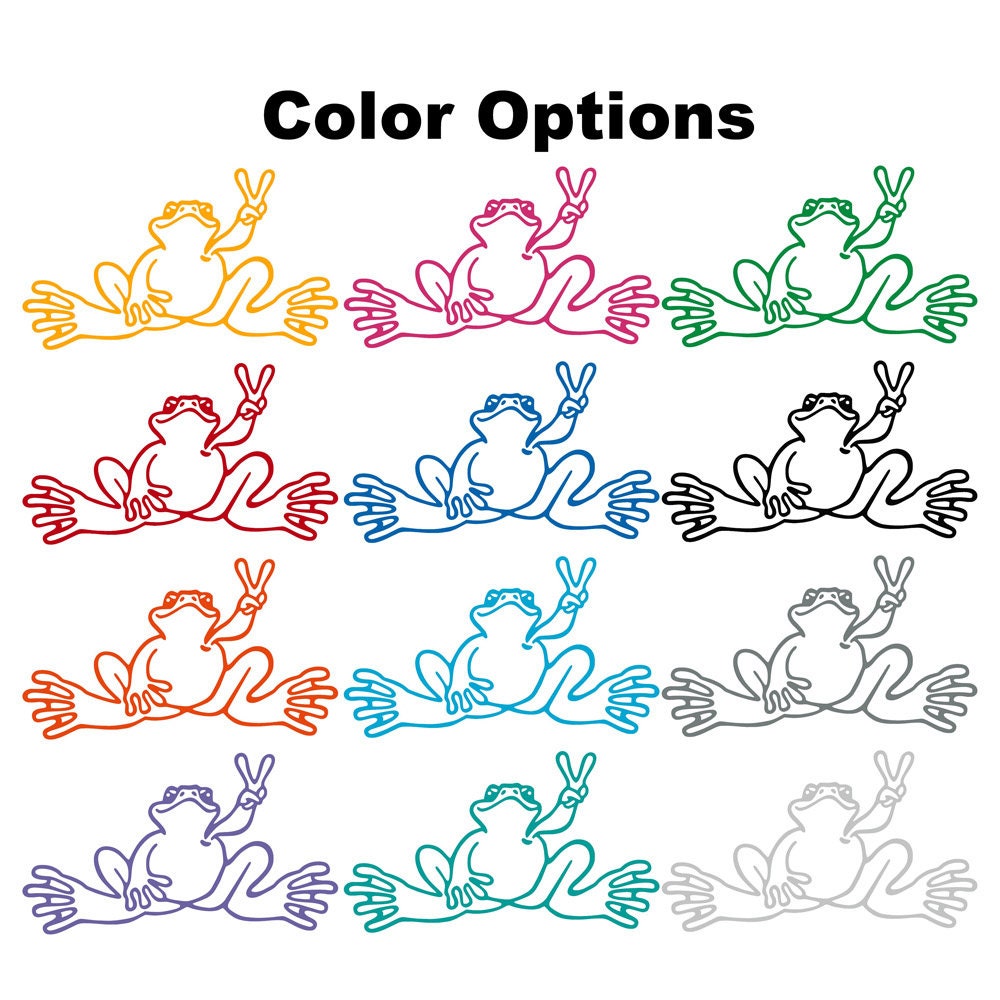 Hippie Peace Frog Decal Sticker