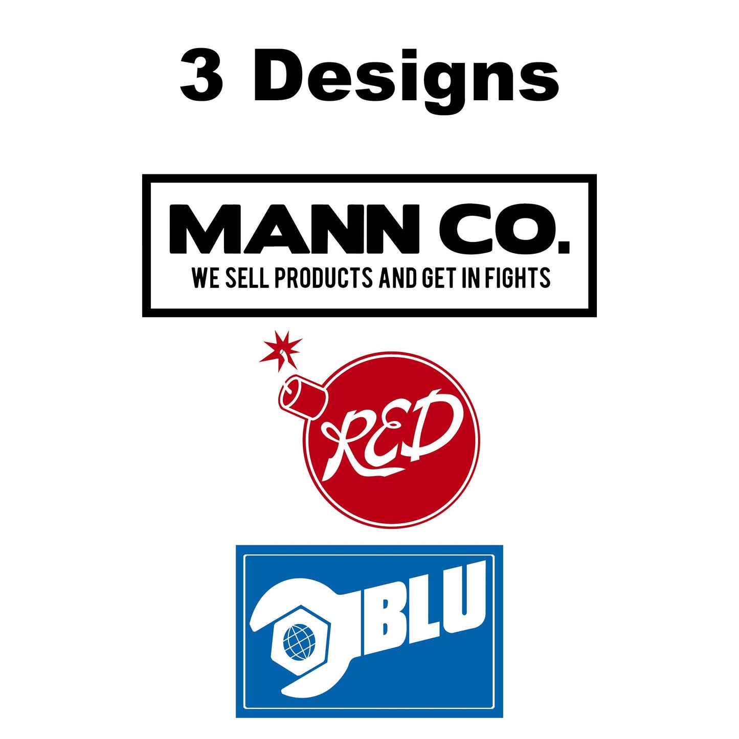 TF2 Mann Co., Red and Blue Decals Sticker