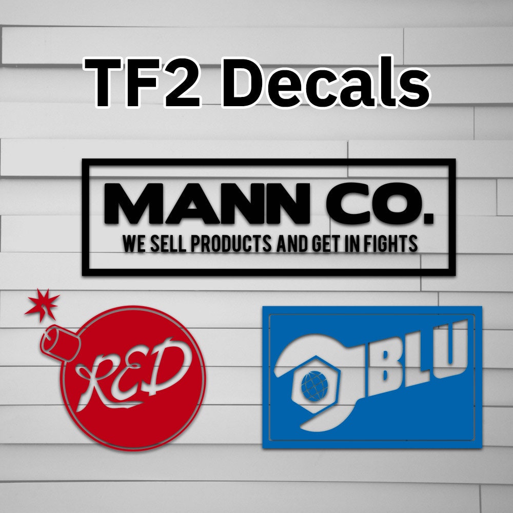 TF2 Mann Co., Red and Blue Decals Sticker