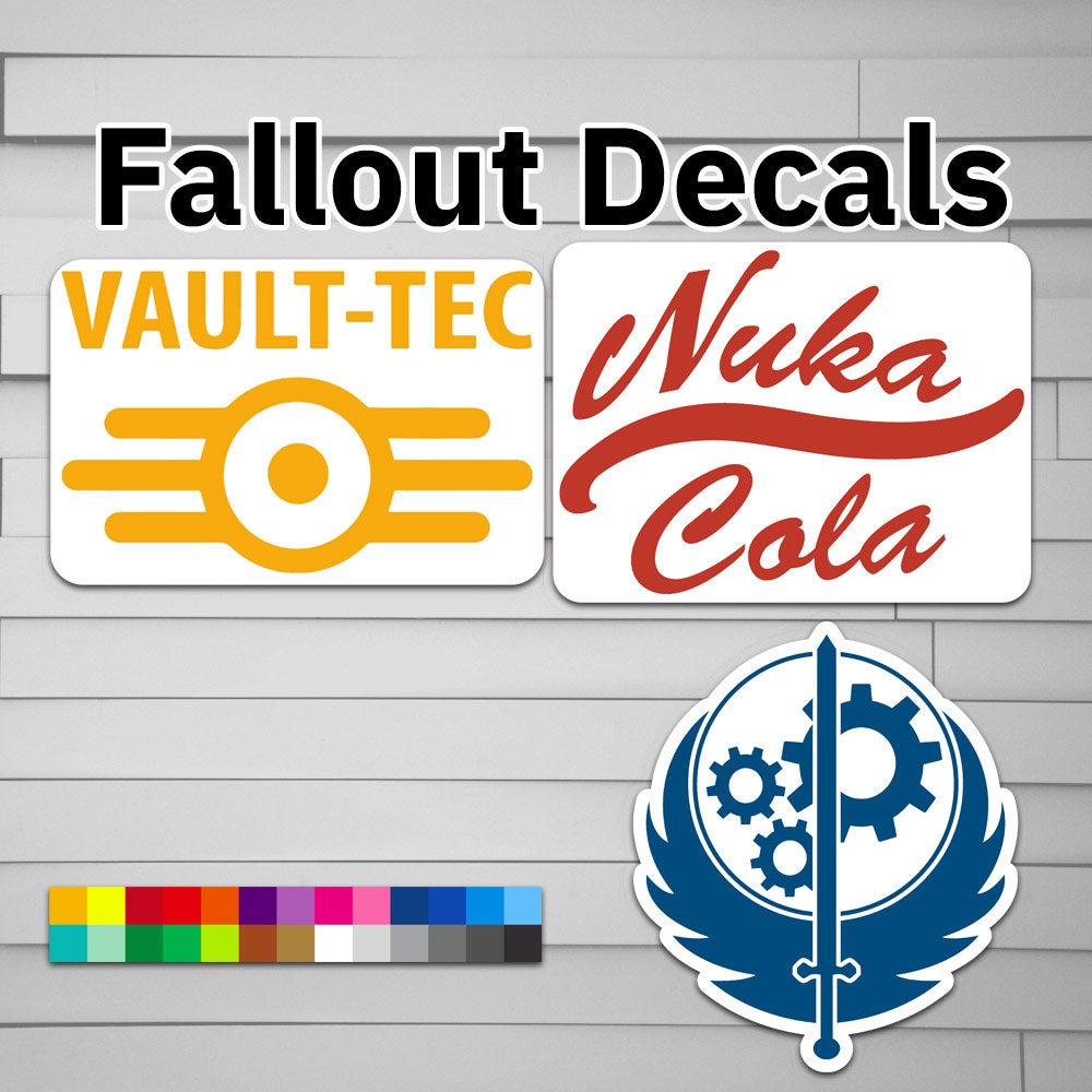 Fallout Nuka Cola Vault-tec Vinyl Decal sticker, Car Laptop Window Tumbler  Water Bottle Video Game Brotherhood of Steel New Vegas Vaultboy 