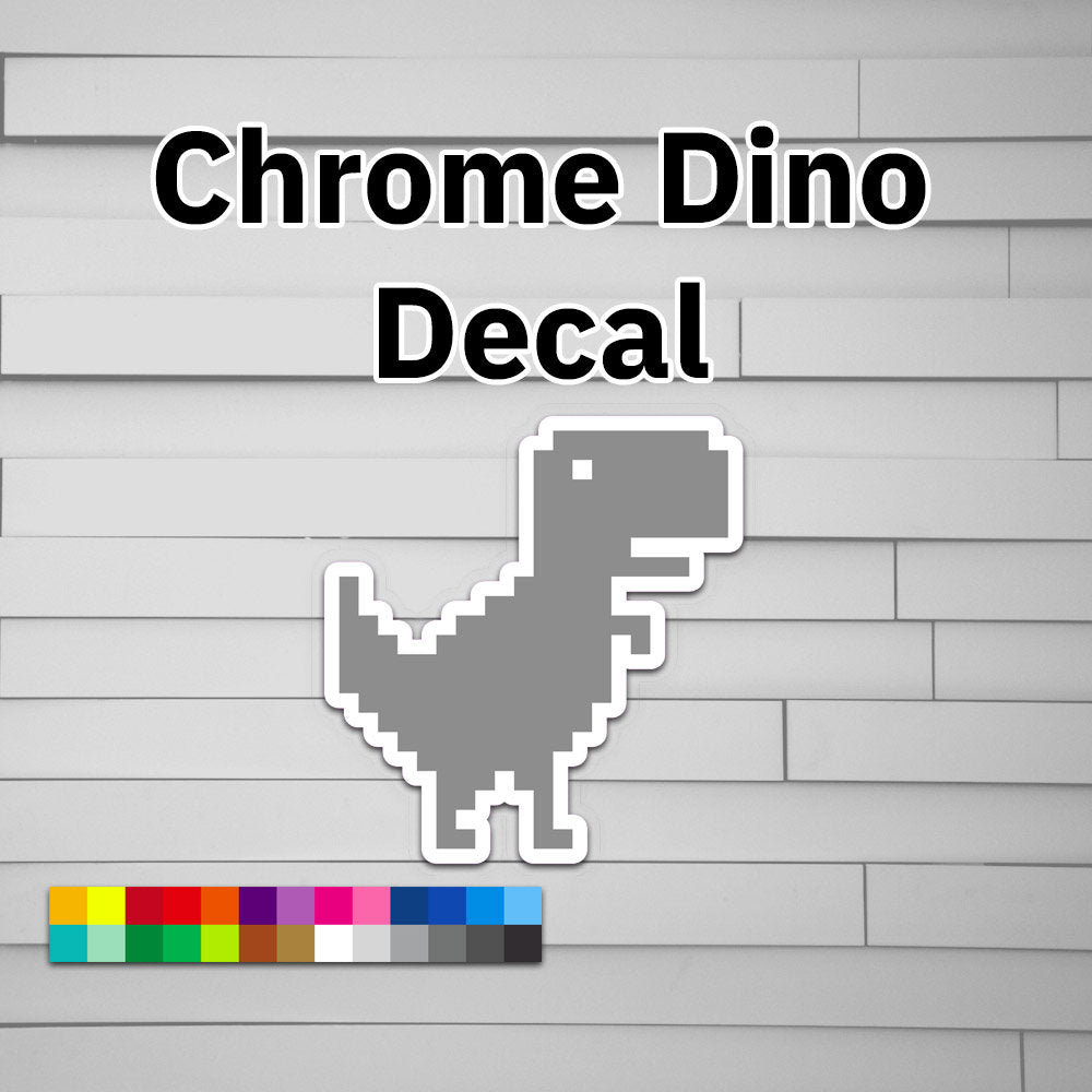 Chrome Dino Decal Sticker