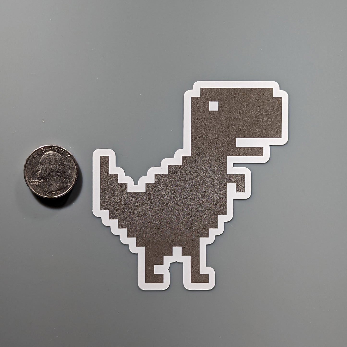 Chrome Dino Decal Sticker
