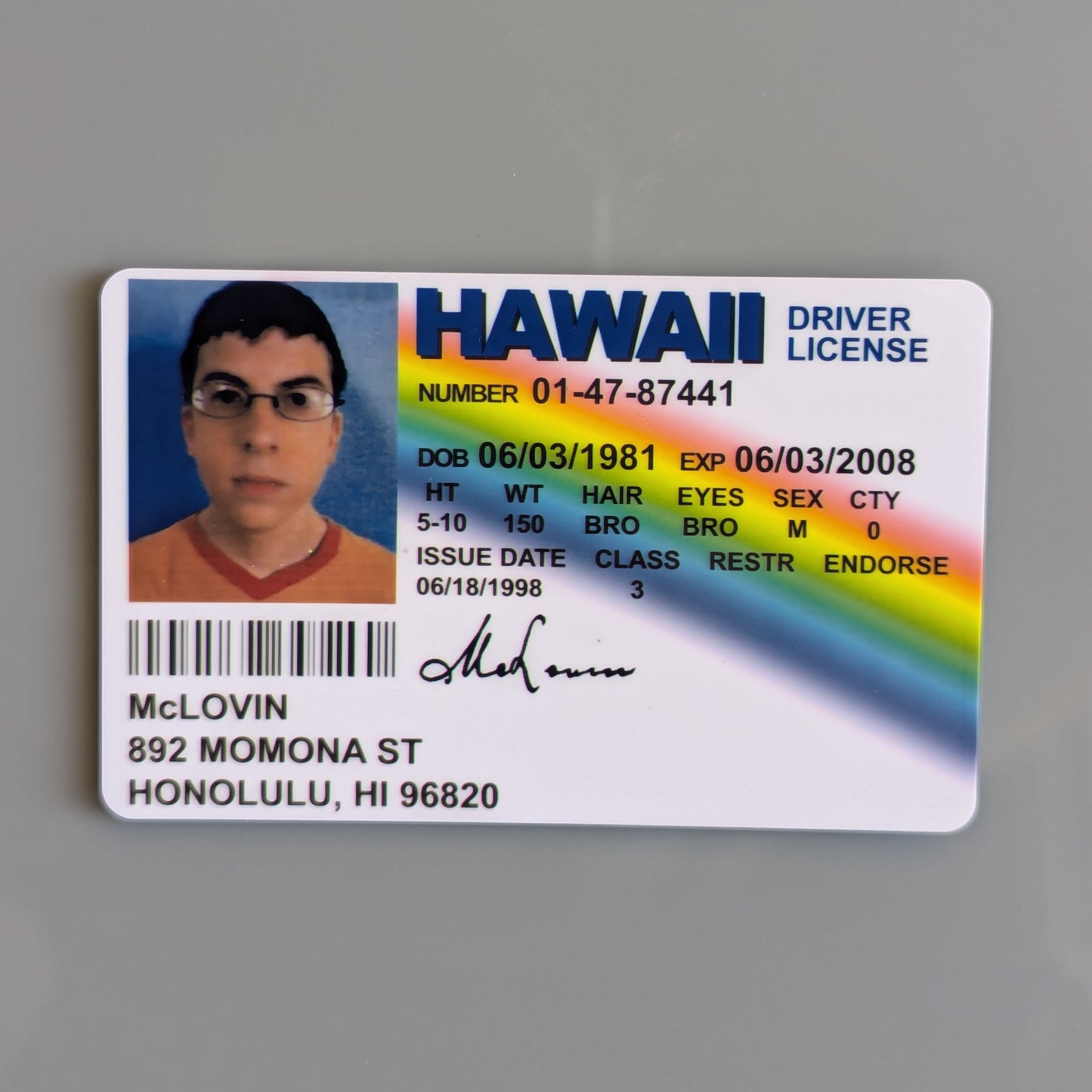 McLovin Driver's License