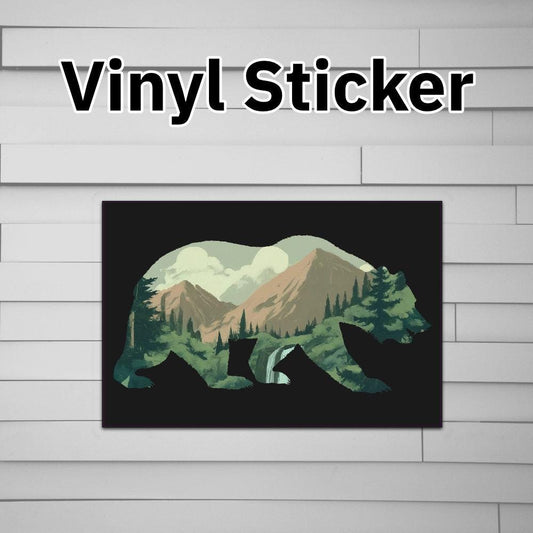 Bear Mountains Hiking Camping California Sticker Vinyl Decal