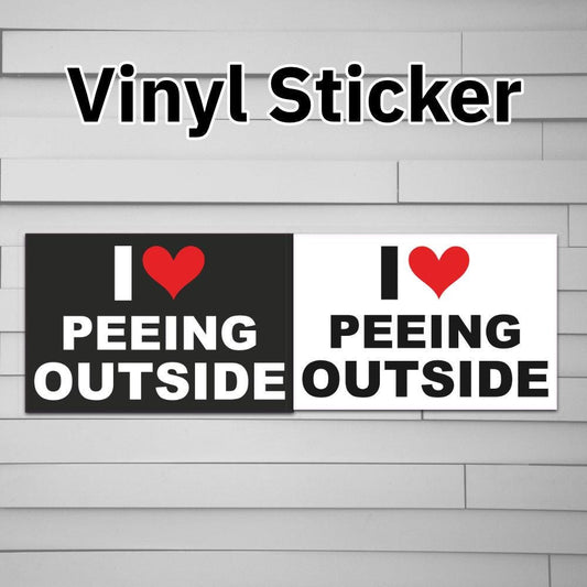 I Heart Peeing Outside Sticker Vinyl Decal Love