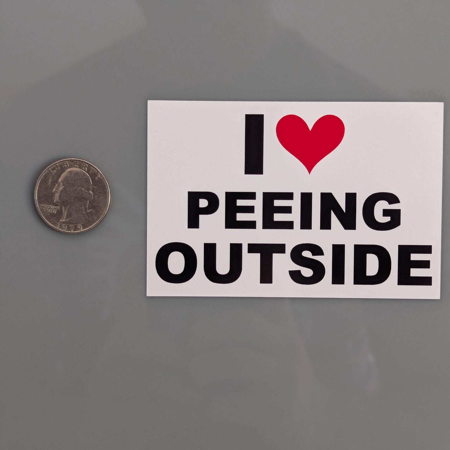 I Heart Peeing Outside Sticker Vinyl Decal Love