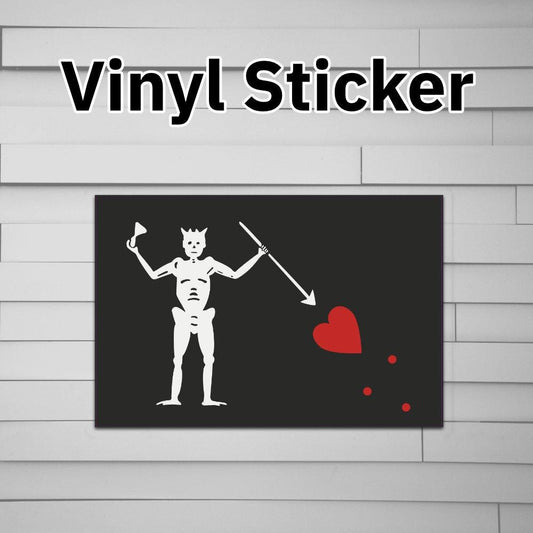 Blackbeard Pirate Flag Sticker Vinyl Decal