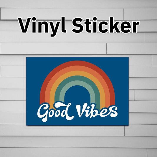 Good Vibes Rainbow Sticker Vinyl Decal