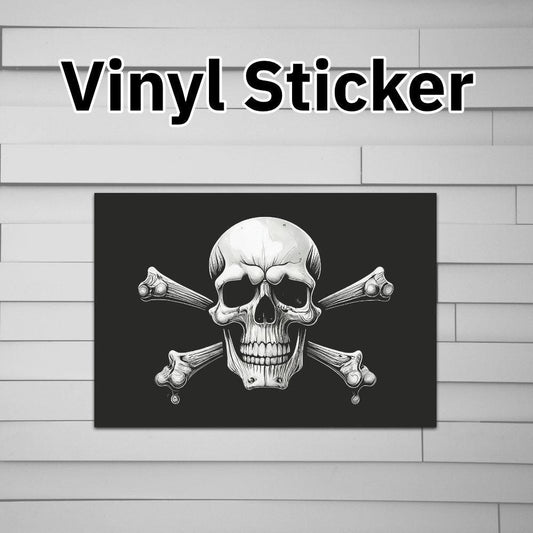 Pirate Skull Crossbones Flag Sticker Vinyl Decal