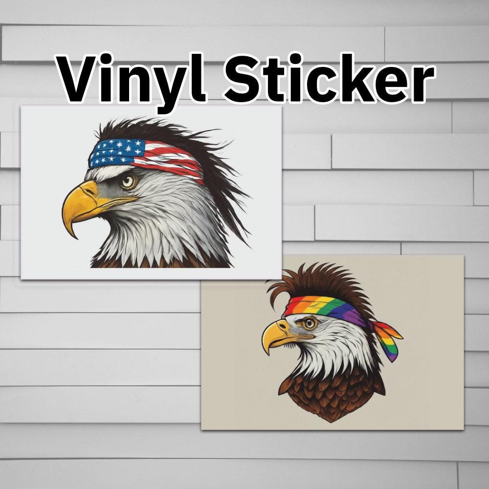 Bald Eagle American Flag Bandana Pride Sticker