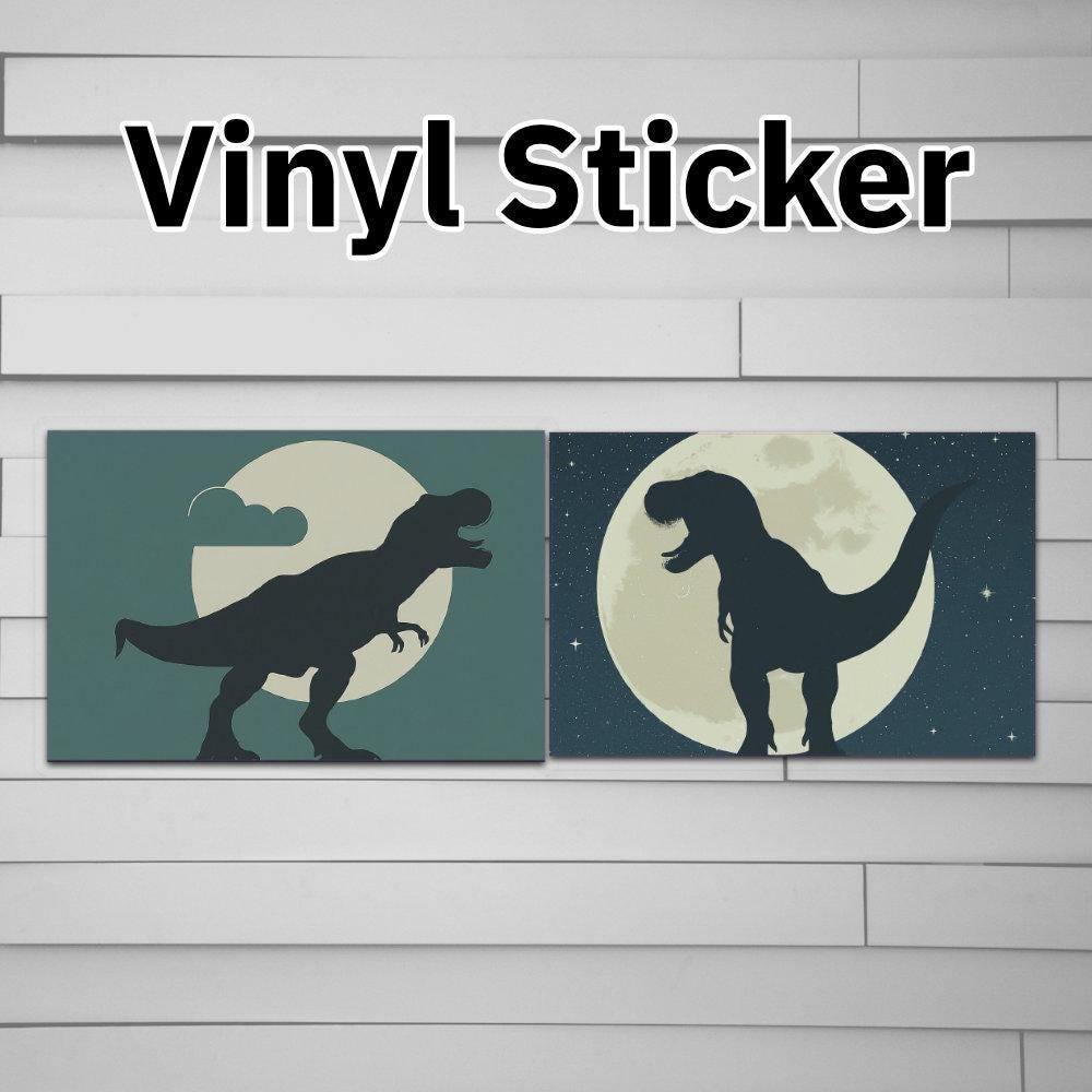 Dinosaur Moon T-Rex Sticker