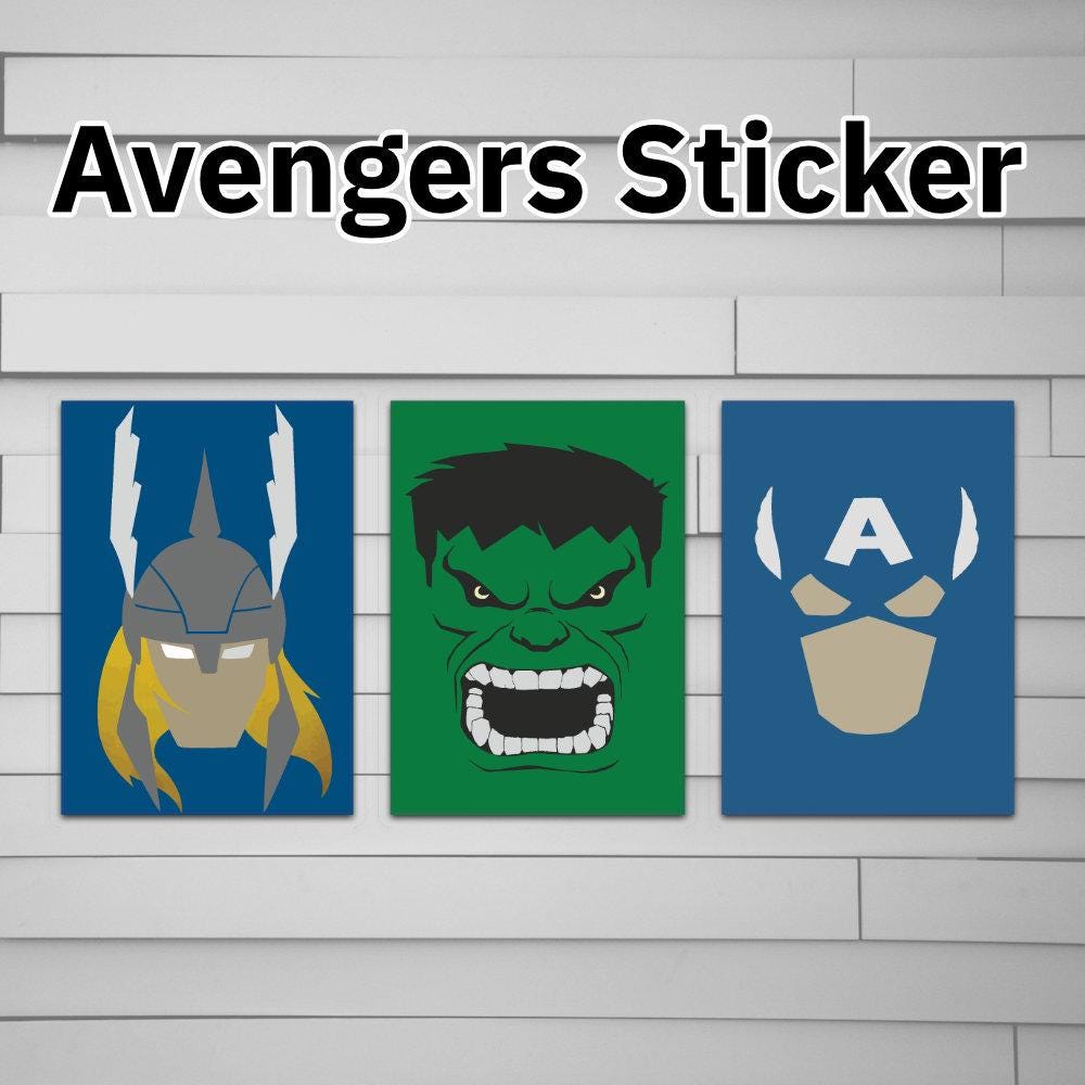 Thor Hulk Captain America Minimalist Stickers