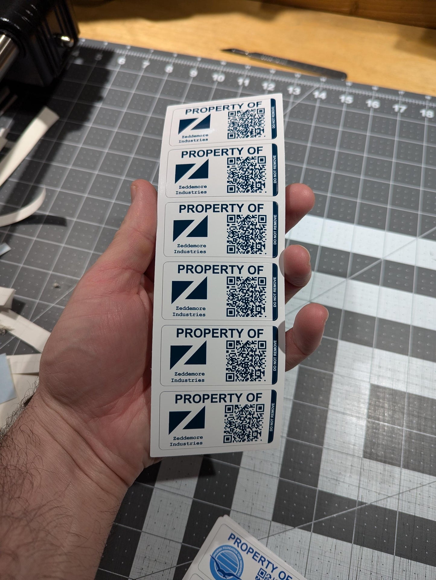 Zeddemore Industries Asset Tag Stickers