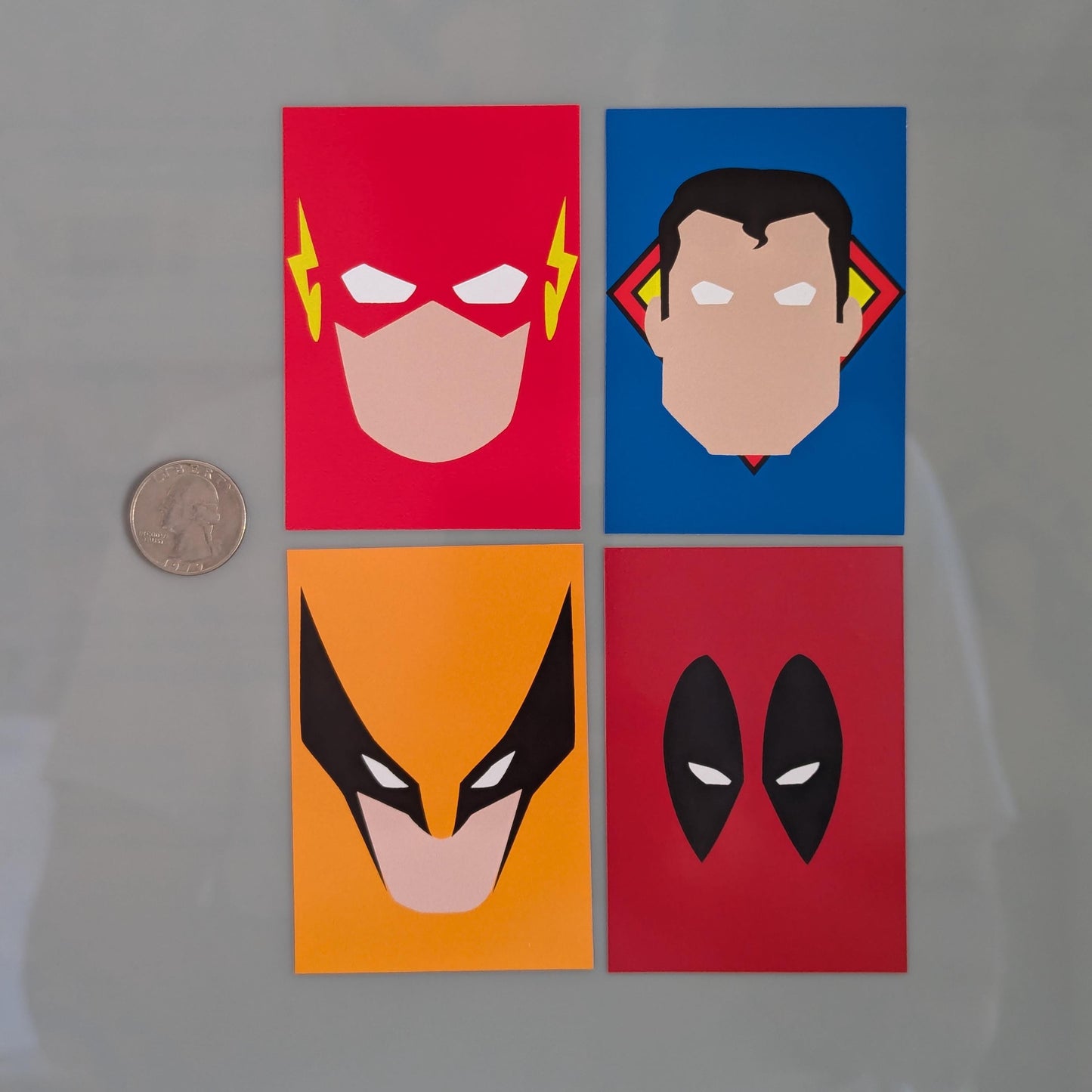 Wolverine Flash Deadpool Superman Minimalist Stickers