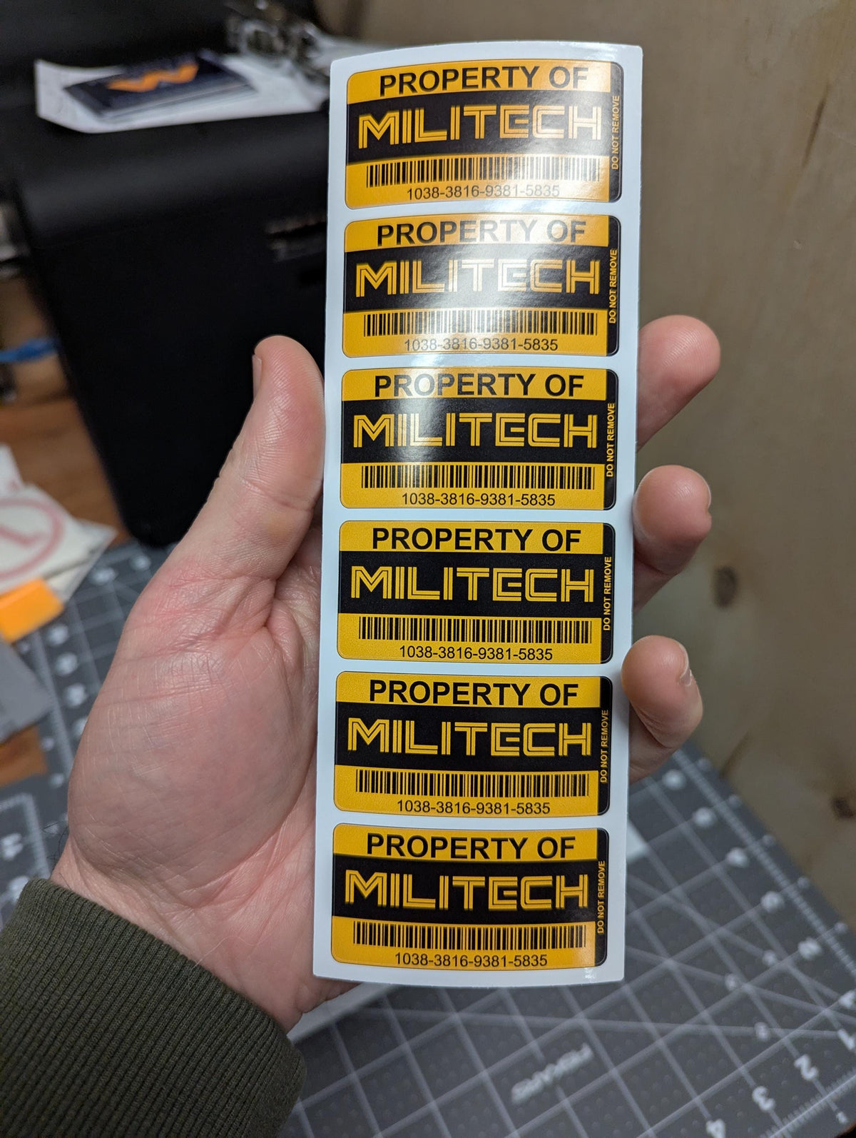 Militech Sticker Militech Asset Tags Sticker – Atomic Decals