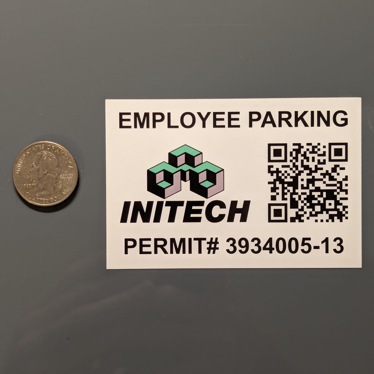 Initech Sticker Initech Employee Parking Permit Sticker – Atomic Decals