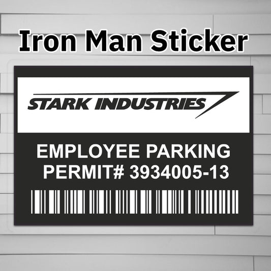 Stark Industries Employee Parking Permit Sticker