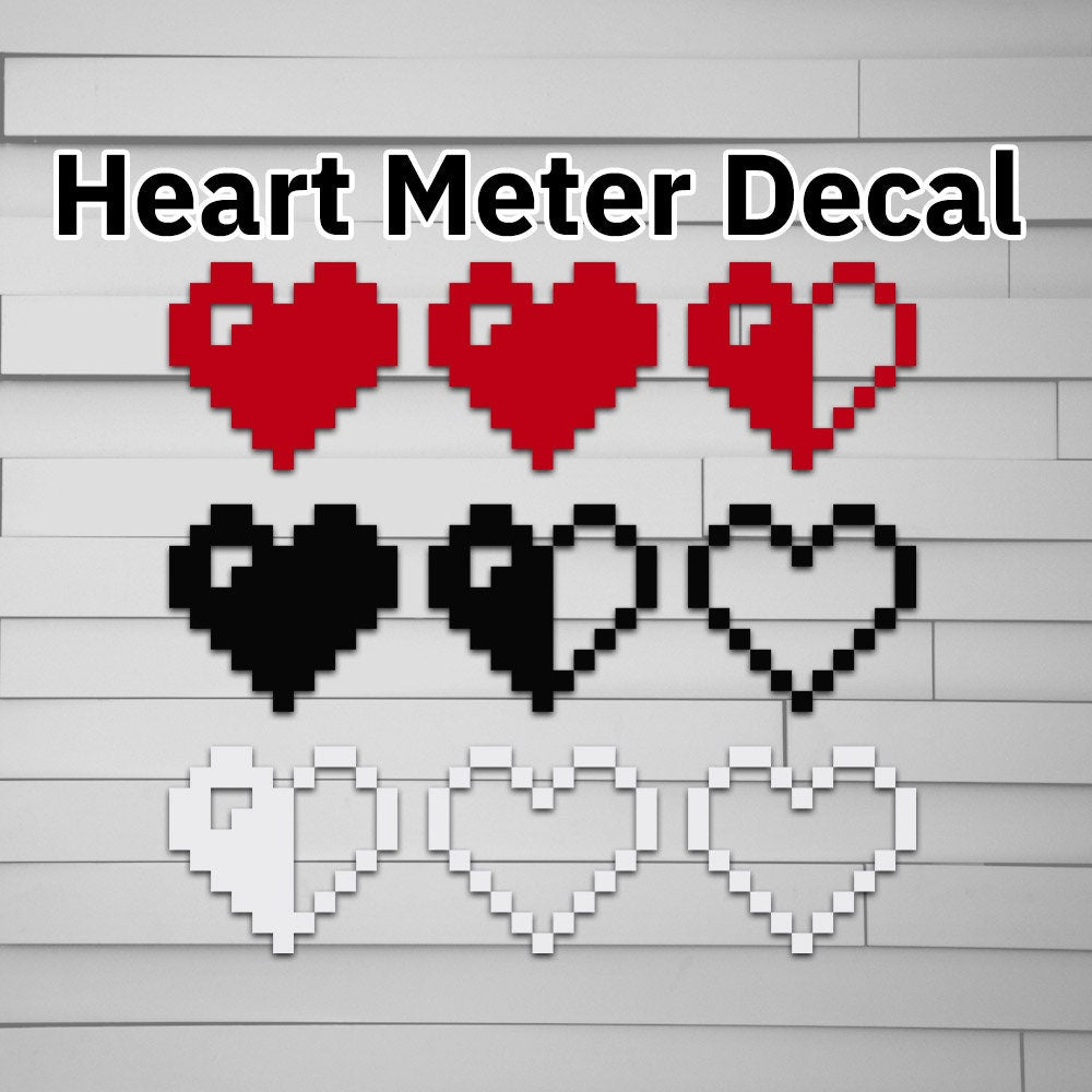Heart Sticker Counter Heart Meter Decal Sticker – Atomic Decals