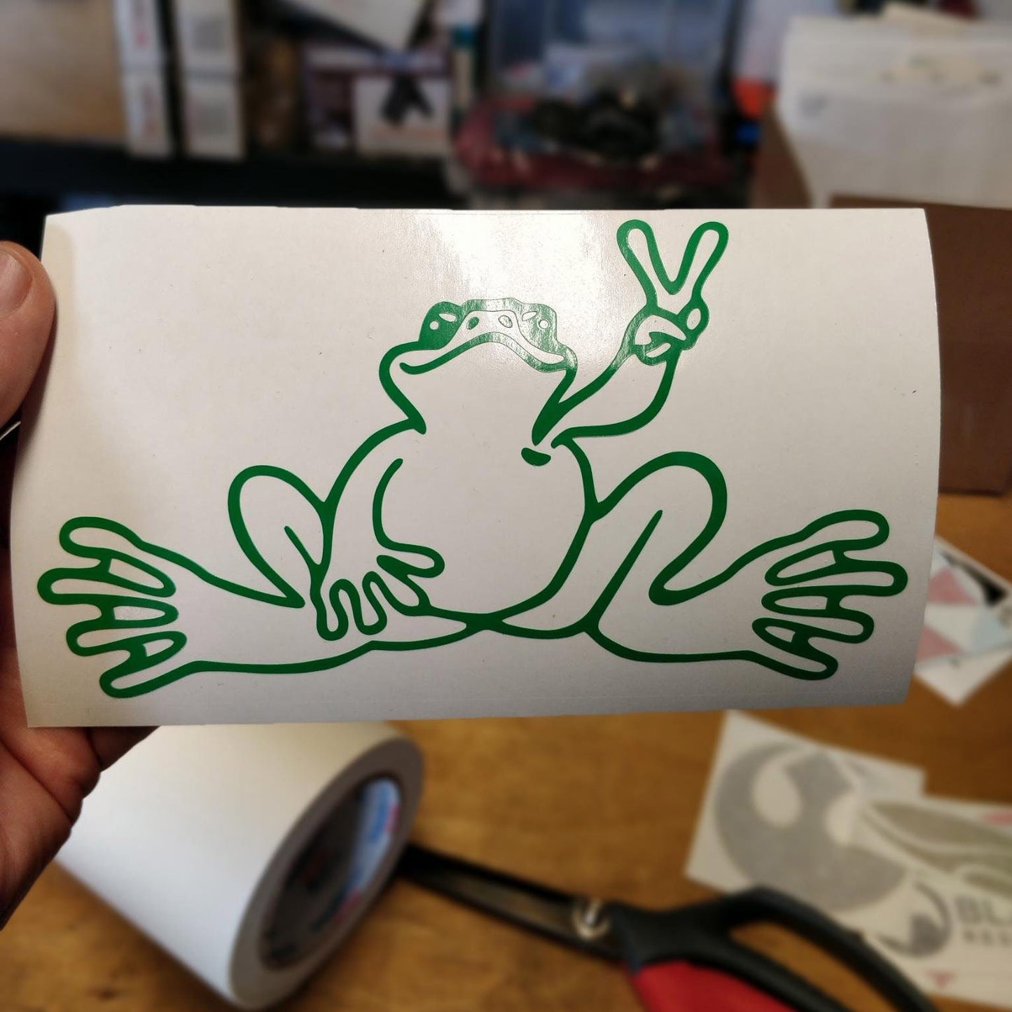 Hippie Peace Frog Decal