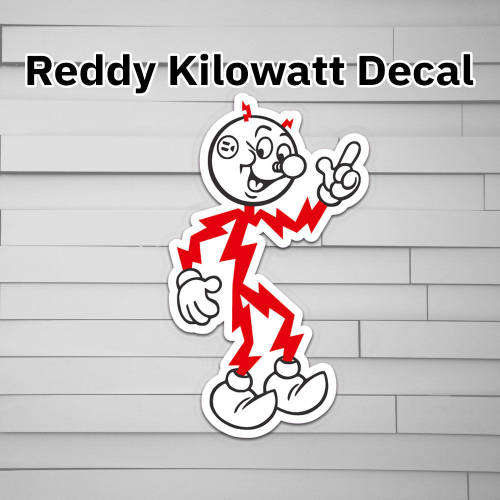 G Reddy Sticker Clock Reddy Kilowatt Decal Sticker – Atomic Decals